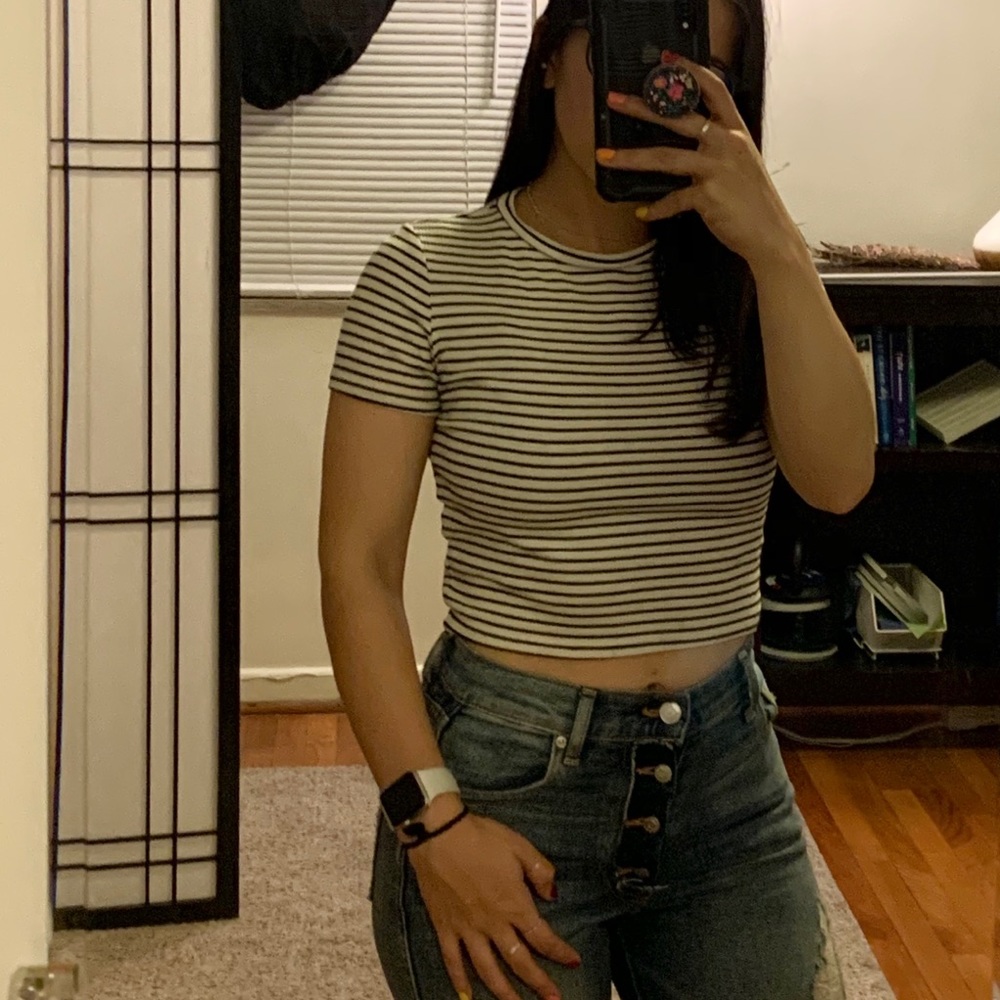 H&M Crop Top | Size Small | Horizontal Stripes